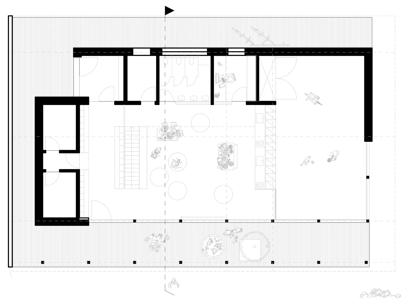 Grundriss Erdgeschoss des Kindergartens
